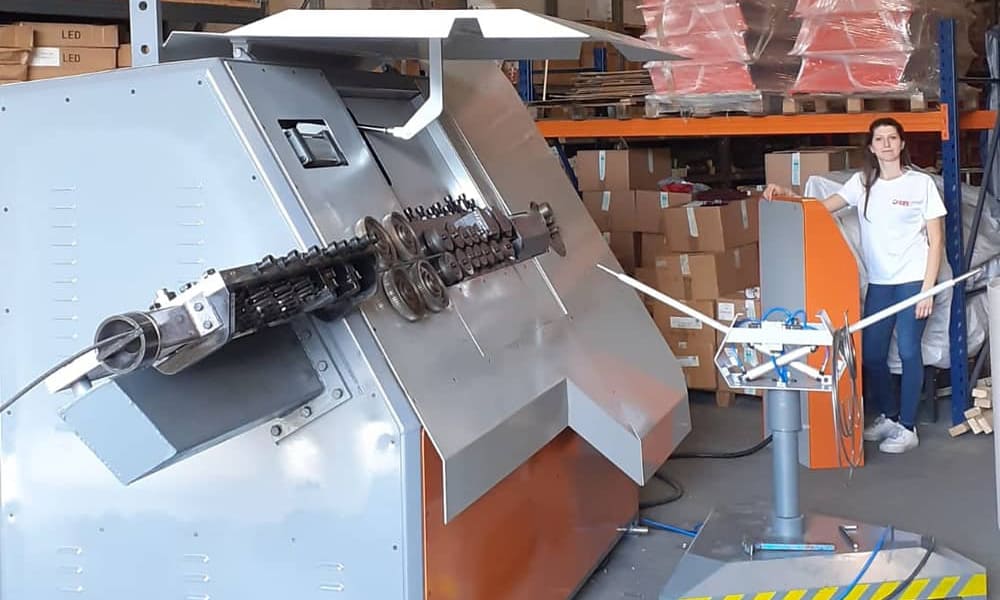 GHM Machinery Automatic rebar stirrup bending machine install on Algeria